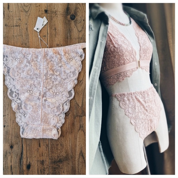 We Are Hah Chase Me Down Lace Cheeky Panty Set NWT XL Free People - Picture 3 of 11